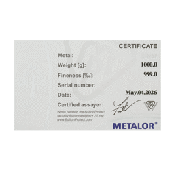 Metalor 1kg Silver Bar