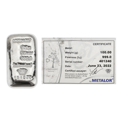 Metalor 100g Silver Bar
