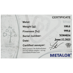 Metalor 100g Silver Bar