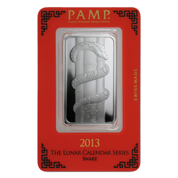 Pre-Owned PAMP 2013 Lunar Snake 1oz Silver Bar