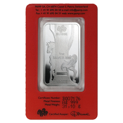 Pre-Owned PAMP 2014 Lunar Horse 1oz Silver Bar