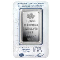 Pre-Owned PAMP Fortuna 1oz Silver Bar