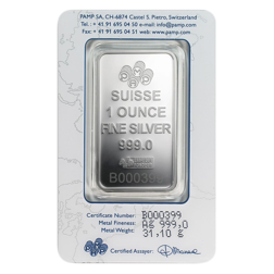 Pre-Owned PAMP Rosa 1oz Silver Bar