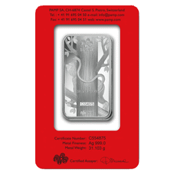 Pre-Owned PAMP 2016 Lunar Monkey 1oz Silver Bar
