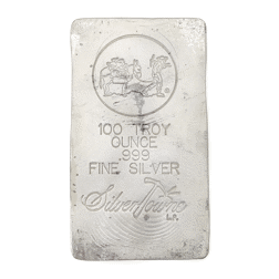 Pre-Owned Silver Towne Mint 100oz Poured Silver Bar