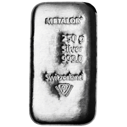Metalor 250g Silver Bar