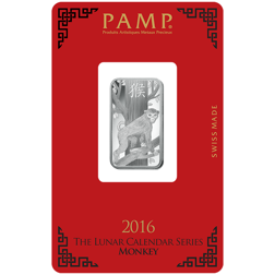Pre-Owned 2016 PAMP Lunar Monkey 10g  Silver Bar