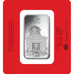 Pre-Owned 2018 PAMP Lunar Dog 100g Silver Bar