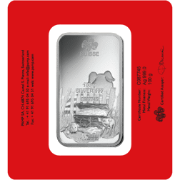 Pre-Owned 2019 PAMP Lunar Pig 100g Silver Bar