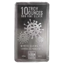 Pre-Owned 2020 US Envela Covid-19 Pandemic 10oz Silver Bar