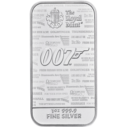Pre-Owned Royal Mint James Bond 007 No Time To Die 1oz Silver Bar