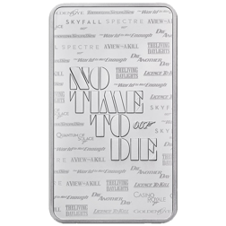 Pre-Owned Royal Mint James Bond 007 No Time To Die 10oz Silver Bar
