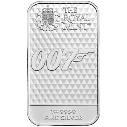 Pre-Owned The Royal Mint James Bond 007 Diamonds Are Forever 1oz Silver Bar