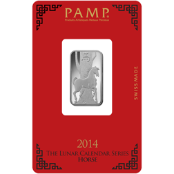 Pre-Owned 2014 PAMP Lunar Horse 10g Silver Bar