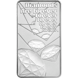 Pre-Owned The Royal Mint James Bond 007 Diamonds Are Forever 10oz Silver Bar
