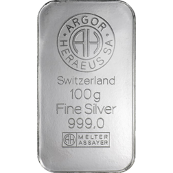 Argor Heraeus 100g Silver Stamped Bar