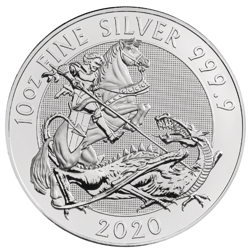 Pre-Owned 2020 UK Royal Mint Valiant 10oz Silver Coin - VAT Free