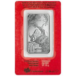 Pre-Owned 2021 PAMP Lunar Ox 1oz Silver Bar