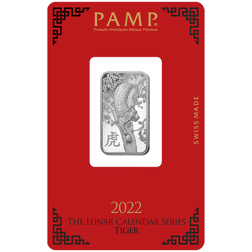 Pre-Owned 2022 PAMP Lunar Tiger 10g Silver Bar