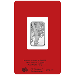 Pre-Owned 2022 PAMP Lunar Tiger 10g Silver Bar