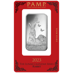 Pre-Owned 2023 PAMP Lunar Rabbit 1oz Silver Bar
