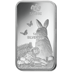 Pre-Owned 2023 PAMP Lunar Rabbit 1oz Silver Bar