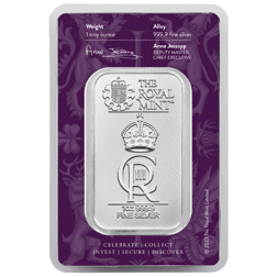 Pre-Owned The Royal Mint Royal Celebration 1oz Silver Bar - Carded