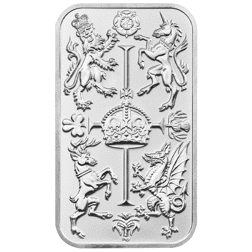Pre-Owned The Royal Mint Royal Celebration 1oz Silver Bar - Carded