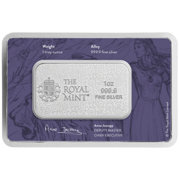 Pre-Owned The Royal Mint Una and The Lion 1oz Silver Bar in Assay Card - Mixed Designs