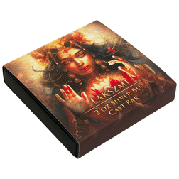 Germania Mint Diwali 2oz Lakshmi Cast Silver Bar