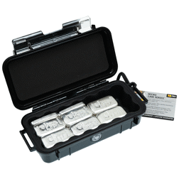 Metalor 100g Silver Bar - 20 Bars with Peli 1030 Protective Case