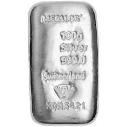 Metalor 100g Silver Bar - 20 Bars with Peli 1030 Protective Case