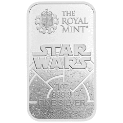 Pre-Owned The Royal Mint Star Wars Sith 'Dark Side' 1oz Minted Silver Bar in Assay Card