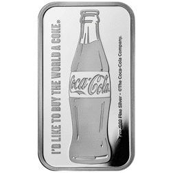 Coca-Cola 1oz Silver Bar - Full Tube of 20 Bars