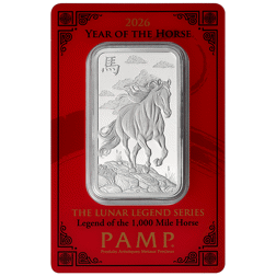 2026 PAMP Lunar Legends 1,000 Mile Horse 1oz Silver Bar