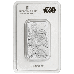 Pre-Owned The Royal Mint Star Wars Jedi 'Light Side' 1oz Minted Silver Bar - Carded