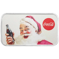 Pre-Owned Coca-Cola Santa Colourised 1oz Silver Bar