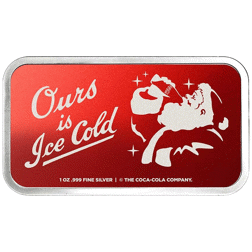 Pre-Owned Coca-Cola Santa Colourised 1oz Silver Bar