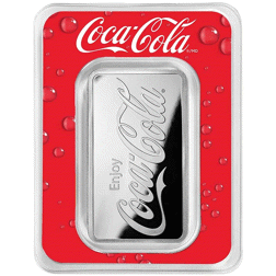 Pre-Owned Coca-Cola 1oz Silver Bar in Assay Card