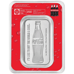 Pre-Owned Coca-Cola 1oz Silver Bar in Assay Card