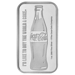 Pre-Owned Coca-Cola 1oz Silver Bar in Assay Card