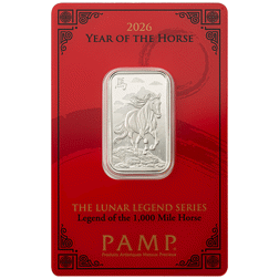 Pre-Owned 2026 PAMP Lunar Legends 1,000 Mile Horse 10g Silver Bar