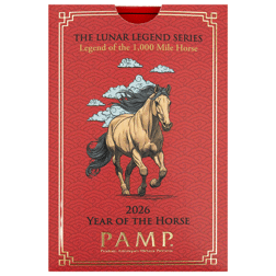 Pre-Owned 2026 PAMP Lunar Legends 1,000 Mile Horse 10g Silver Bar