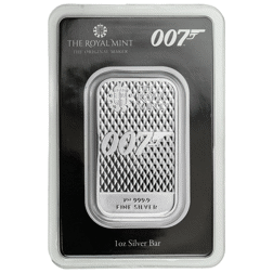 Pre-Owned The Royal Mint James Bond 007 Diamonds Are Forever 1oz Silver Bar - Carded