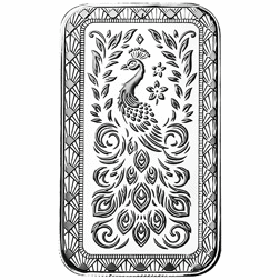 Pre-Owned Scottsdale Mint Marquee Peacock 1oz Silver Bar