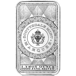 Pre-Owned Scottsdale Mint Marquee Peacock 1oz Silver Bar