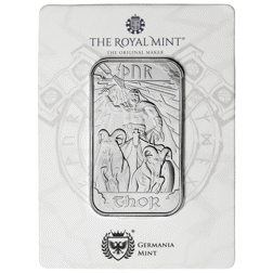 Pre-Owned The Royal Mint / Germania Mint Norse Gods: Thor 1oz Silver Bar