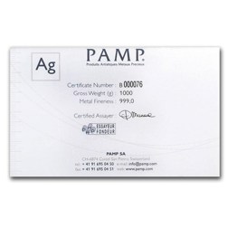 Pre-Owned PAMP Suisse Fortuna 1kg Silver Bar
