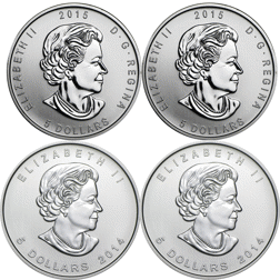 Pre-Owned 2014 - 2015 Canadian Bird of Prey 1oz Silver Coin Series 4 Coin Collection - VAT Free