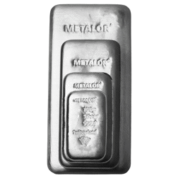 Metalor 100g, 250g, 500g & 1kg Silver Bar Bundle